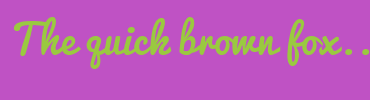 Image with Font Color 9AC940 and Background Color BF52C4